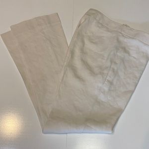 Per se side zipper white pant